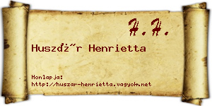 Huszár Henrietta névjegykártya