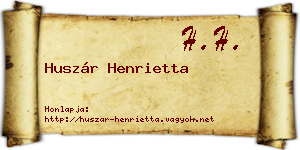 Huszár Henrietta névjegykártya