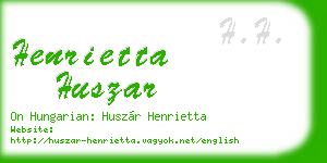 henrietta huszar business card