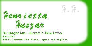 henrietta huszar business card